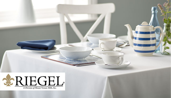Luxury plain white table linen from Riegel