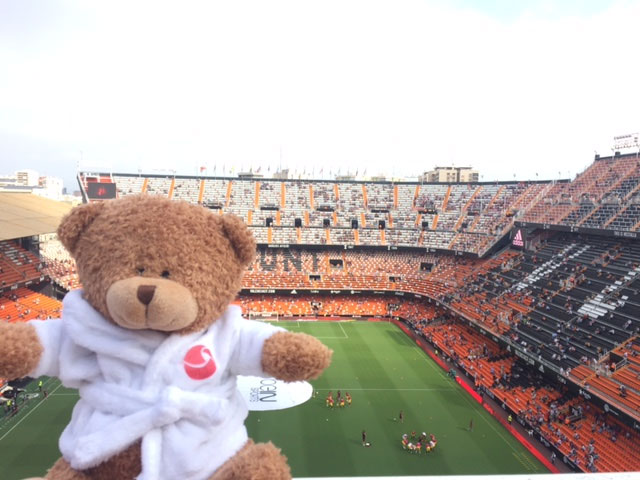Victor Bear at Valencia CF football stadium